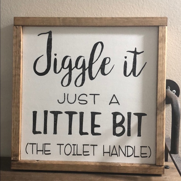 Other - Wood bathroom sign